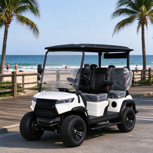 Voiturette de golf électrique 4 places résistante à la corrosion, navette de balade sur la plage côtière - Product Image 1