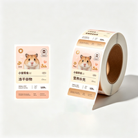 Rouleau d'étiquettes adhésives personnalisées pour animaux de compagnie Jinyu, logo imprimé, estampage à chaud en feuille d'or, autocollant pour aliments pour animaux