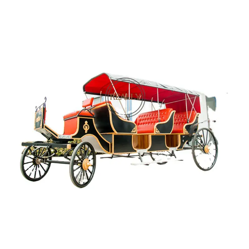 OEM Vintage Classic Wagon Pferde kutsche mit dreireihigem Sitz anzug für 6-8 Personen mit hochwertigem Metall material