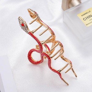 Trendy Serpent Hair Jaw Clip Crystal Inlaid Snake Pattern <b>Large</b> Hair Grab Gothic Stylish Hair <b>Ornament</b> For Ladies - Product Image 4
