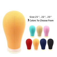 Support de Présentation Mannequin Tête de Perruque en Toile Colorée avec Support Réglable et Mobile pour Coiffure et Présentation de Perruques