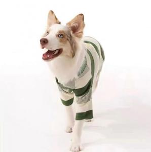 T-shirt rayé respirant et doux pour chien, vêtements rétro simples pour animaux de compagnie, tenue décontractée quotidienne pour chiens de taille moyenne à grande, Golden Retriever, Labrador - Product Image 5