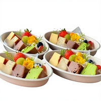 Boîte à repas ovale jetable pour gâteau, salade, fruits – Idéale pour les plats à emporter quotidiens