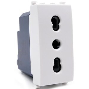 Prise double usage blanche 16A 250V compatible avec Vimar Ark - Product Image 1