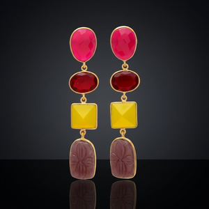 Boucles d'oreilles pendantes unisexes en laiton plaqué argent, style géométrique rétro indien classique, imitation perle, bijoux pour cadeau d'anniversaire - Product Image 3