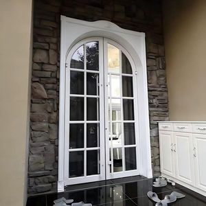 <span class=keywords><strong>Porte</strong></span> en aluminium de style américain moderne, commerciale, KFC, <span class=keywords><strong>vitrée</strong></span>, <span class=keywords><strong>blanche</strong></span>, battante, coupe-vent, pour l'extérieur, devanture de magasin, appartement - Product Image 1