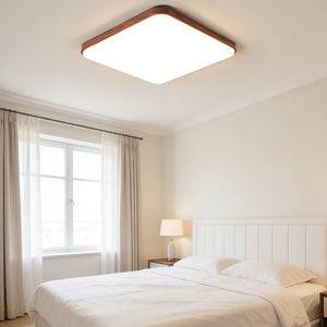 Lámpara de <span class=keywords><strong>Techo</strong></span> LED Moderna de <span class=keywords><strong>Madera</strong></span> con Cubierta Acrílica y Altura Ajustable para Sala de Estar y Dormitorio - Product Image 3