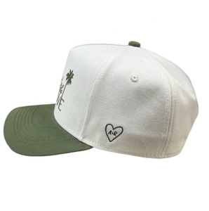 Casquettes de baseball personnalisées pour mariage, bicolores olive, brodées en cursive, style rétro, vierges, à fermeture snapback, pour cadeaux d'invités de fête - Product Image 3