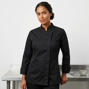 เสื้อเชฟผ้าฝ้าย 100% แขนยาว ระบายอากาศได้ดี สำหรับพนักงานร้านอาหาร โรงแรม ผู้ผลิต OEM จำหน่ายส่ง - Product Image 1