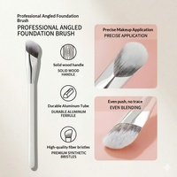 Pinceau de maquillage professionnel simple à manche en bois en forme de diamant, poils en fibres ultra-douces, logo personnalisé, vente en gros d'usine OEM ODM