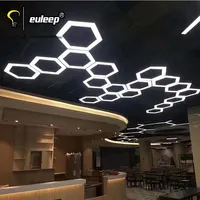 Modern lineer avize ofis ışığı fikstür altı şekilli led doğrusal ışık dükkanı asılı petek tavan altıgen kolye ışıkları