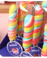 Sucette spirale multicolore torsadée 17g en forme de vague, bonbons durs fruités en gros