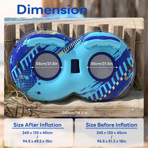 Vellux Double Swim <b>Ring</b> Inflatable Float For Adults And <b>Kids</b> With High Buoyancy And Anti Tipping Design - Product Image 5