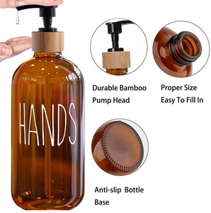 Distributore di sapone In vetro Boston da 500ml pompa pressa transfrontaliera per doccia disinfettante per le mani-carta igienica marrone bagno - Product Image 4