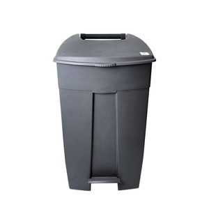 Contenedor de Basura para Exteriores de 120L, Gris, con Apertura a Pedal, Rectangular, de Plástico Reforzado para Uso en Exteriores - Product Image 1