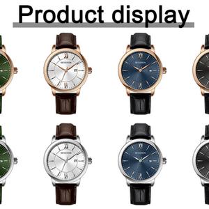 Montre automatique mécanique de luxe classique, dernier cri, avec bracelet en cuir, logo personnalisé, acier inoxydable, résistante à l'eau, 20 mm - Product Image 3