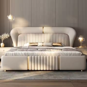 Moderno lusso imbottito telaio del letto per camera da letto letto di fascia alta King Size letto matrimoniale con morbida testiera imbottita - Product Image 2