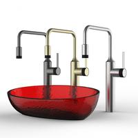 Robinet de cuisine moderne en acier inoxydable brossé, durable, rotatif, à poignée unique, avec douchette extractible, pour hôtel et usage domestique