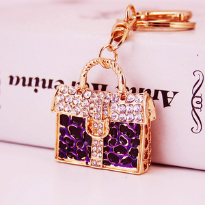 Leopard Túi Xách Key Chains Nhẫn Chủ Chaveiro Sáng Tạo Rhinestone Pha Lê Bag Pendant Cho Xe Móc Khóa Móc Khóa - Product Image 3
