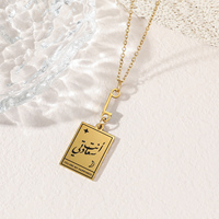 Collar con Colgante de Acero Inoxidable con Caligrafía Religiosa Musulmana Islámica Árabe, Anti Umri, Anti Saadati, para Eid y Ramadán, Venta al Por Mayor