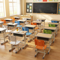 Conjunto de Silla y Escritorio Ergonómico Ajustable en Altura para Niños, Estructura de Acero de 3 Etapas, Doble Almacenamiento, para Escuela, Hogar y Estudio, Venta al Por Mayor