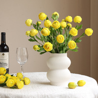 AL-5927 Nouveauté Fleurs de lotus artificielles en tissu de soie à 3 têtes 43CM Fleur de lotus pour mariage