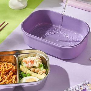 Wholesale Custom Rectangle Kids Lunch <b>Box</b> Set Bento BPA-Free Thermal Plastic with Bag and Water Bottle for School Food <b>Storage</b> - Product Image 5