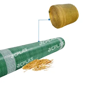 Jaring plastik pertanian bungkus jaring jerami Silage Hay Bale Net bungkus 51 inci pertanian semua bal bundar mesin cocok untuk bal jaring