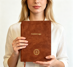 Cuaderno Vintage <span class=keywords><strong>A5</strong></span> Personalizado de Cuero PU, Tapa Blanda con <span class=keywords><strong>Papel</strong></span> Rayado, <span class=keywords><strong>Papel</strong></span> Grueso de Alta Calidad - Product Image 1