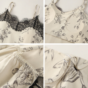 メーカー製パッド入りレースナイトガウン、ニットルーズキャミソール、セクシーファッション、プラスサイズ、カスタムナイトガウン（女性用） - Product Image 3