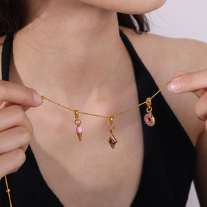 Non Tarnish 14k 18k Gold Plated 316L Stainless Steel Pendant Foot Candy Charms for Necklace <b>Bracelet</b> Jewelry Making - Product Image 3