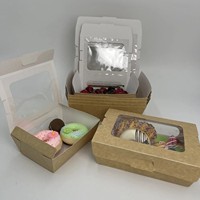 Boîte à lunch pliable en carton 1000 ml, compatible micro-ondes, portable, anti-fuite, pour sandwichs en forme de burger, à emporter individuellement en kraft