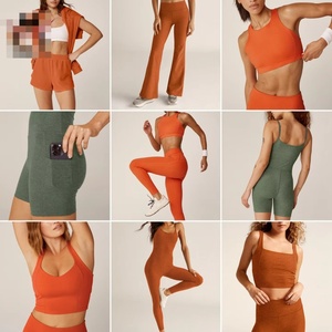 Women's Fitness Bodysuit Gym Wear TWO Piece Yoga Romper With Zipper Quick Dry Bodyfitting Exercise Jumpsuit Wholesale - Product Image 2