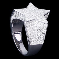 Bague en argent 925 à maillons cubains entièrement sertie de moissanite VVS, bijoux fins, sur mesure, haute qualité, bagues de mariage pour hommes