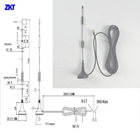 Gain élevé pour SMA RG174 GSM antenne à ventouse magnétique à ressort externe 800 900 868 1800 2100 2700 MHz avec polarisation verticale