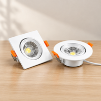 Projecteur LED personnalisé AC85-265V avec logo, rond, encastré, orientable, spot LED, spot lumineux LED pour plafond 3W 5W 7W 9W