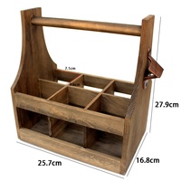 Panier à bière rustique fait à la main pour les fêtes, avec ouvre-bouteille, porte-bouteilles de bière en bois pour 6 bouteilles / Caddy, porte-vin et porte-bière