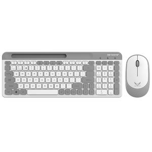 Zeroodate-Juego de teclado y ratón inalámbricos, color blanco y gris, 100 teclas, fotoeléctrico, para ordenador portátil, escritorio, tableta y teléfono - Product Image 1