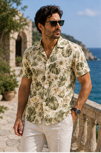 Custom Men's Eco-Friendly Fabric Breathable Summer Casual <b>Shirt</b> HD Digital Print <b>Half</b> Sleeve Regular Collar Beach Resort Wear - Product Image 4