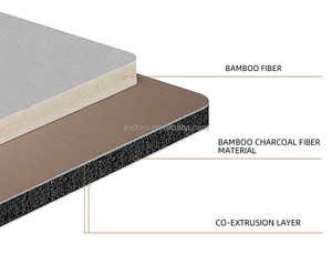 Panneau mural décoratif moderne en charbon de bambou, grain de bois, imperméable et ignifuge, pour salle de sport, salon et usage extérieur, résistant à la chaleur - Product Image 3