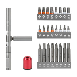 27 Piece Screwdriver Set With T Type Ratchet Wrench Phillips Flathead Bits For Diy Repair Tools - Product Image 1