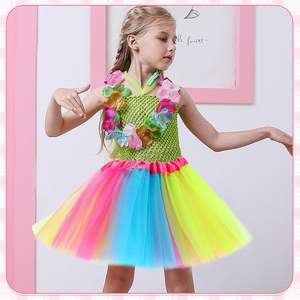 DAVBNM 2 pièces <span class=keywords><strong>jupe</strong></span> <span class=keywords><strong>tutu</strong></span> au crochet pour filles, <span class=keywords><strong>jupe</strong></span> en tulle néon, <span class=keywords><strong>jupe</strong></span> de danse de ballet mi-longue, robe de fête d'anniversaire, costume, 2-8 ans - Product Image 5