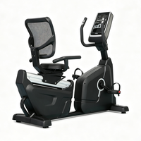 Bicicleta Magnética Horizontal Comercial de Bajo Impacto para Cardio, 32 Niveles de Resistencia, Bicicleta de Ejercicio con Soporte Ergonómico para la Espalda