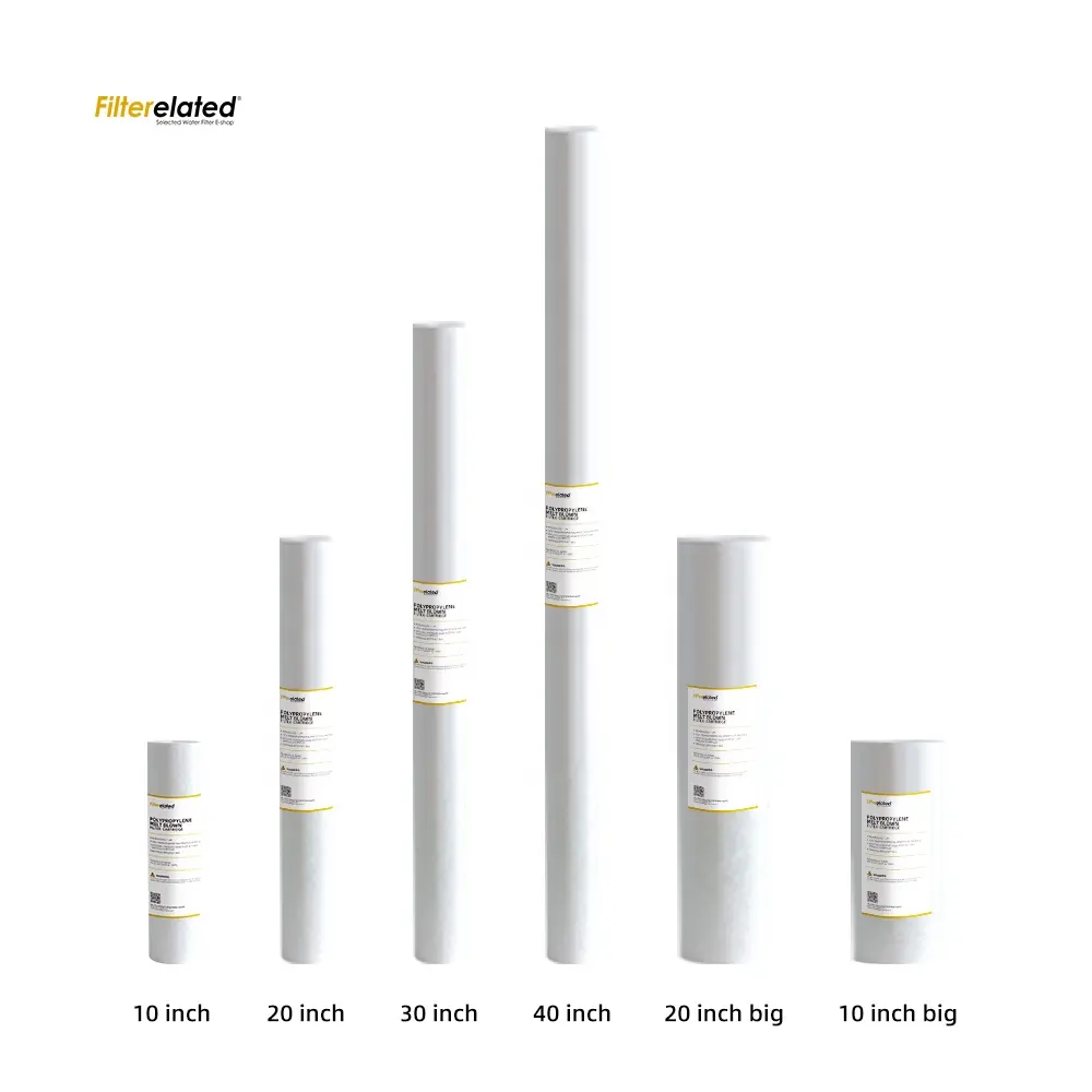قطع غيار فلتر الرواسب PP رخيصة السعر 20 4.5 1 ميكرون، خرطوشة فلتر المياه pp الانصهارية فلتر نفخ 20 بوصة 5 ميكرون لنظام ro