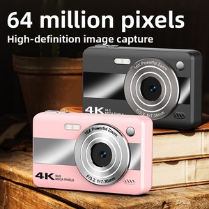 กล้องดิจิตอลสำหรับเด็ก 4K 64MP พร้อมซูม 16 เท่า และแฟลช LED รุ่นสีชมพูและสีดำสำหรับเด็ก - Product Image 1