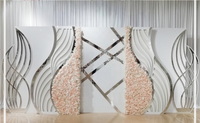 Stand Backdrop PVC Putih Mewah Tahan Lama, Portable, Elegan untuk Dekorasi Panggung Pernikahan, Dekorasi Acara, Dijual