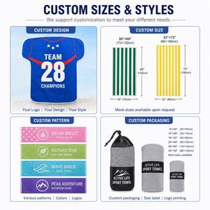 Toalla de Playa Personalizada con Logotipo, Toalla de Baño para Viaje y Gimnasio, 500G, Algodón, Rayas, Grande, Suave, Absorbente, Secado Rápido, para Piscina - Product Image 6