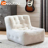 OTAUTAU Housse de pouf de luxe en fausse fourrure de lapin effet gaufré, sans rembourrage, pour canapé-lit, chaise longue, fauteuil inclinable, pouf ottoman, sac SF055