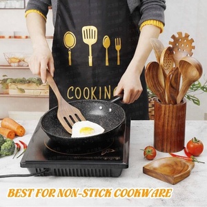 เครื่องใช้ในครัวที่ทำจากไม้เป็นมิตรกับสิ่งแวดล้อมแบบไม่เคลือบสีรูปแบบพืชที่ทันสมัยปลอดภัยสำหรับทำอาหารและมีสไตล์ - Product Image 3