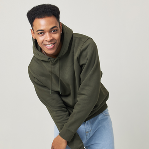 เสื้อฮู้ดสตรีทแวร์โอเวอร์ไซส์สีพื้นสำหรับฤดูหนาว |   ผ้าฟลีซ CVC หนานุ่ม หนัก 350 แกรมต่อตารางเมตร |   โรงงานผลิตเสื้อฮู้ดดี้พิมพ์ลายโลโก้ตามสั่งด้วยซิลิโคน - Product Image 3